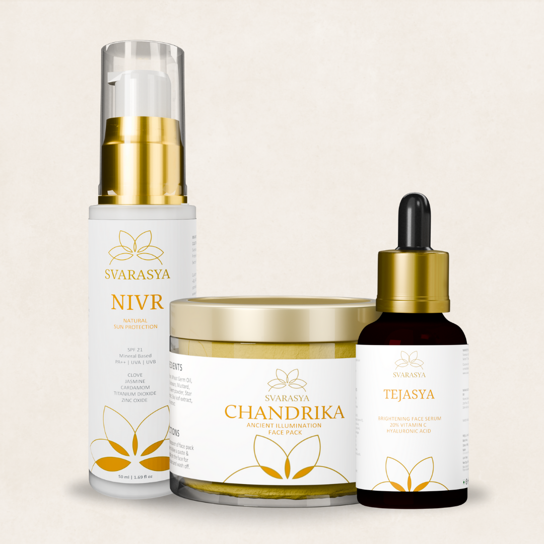Dry Skin Ritual "Suvarna" for Skin Hydration & Anti-Aging | Ubtan, Face Serum & Sunscreen