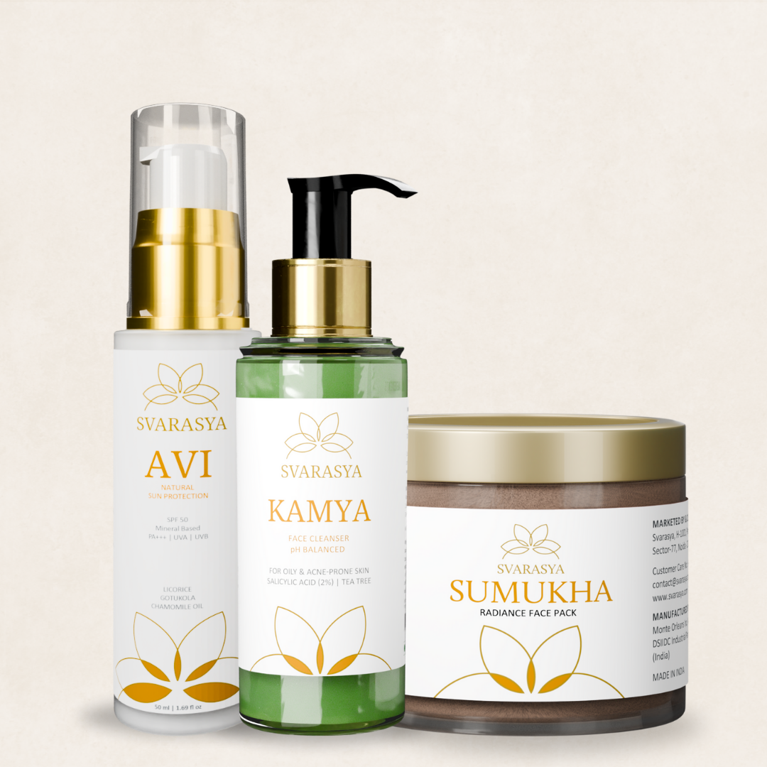 Oily Skin Ritual "Tarunya" for Anti-Aging  & Blemish-Free Skin | Face Wash, Ubtan & Sunscreen