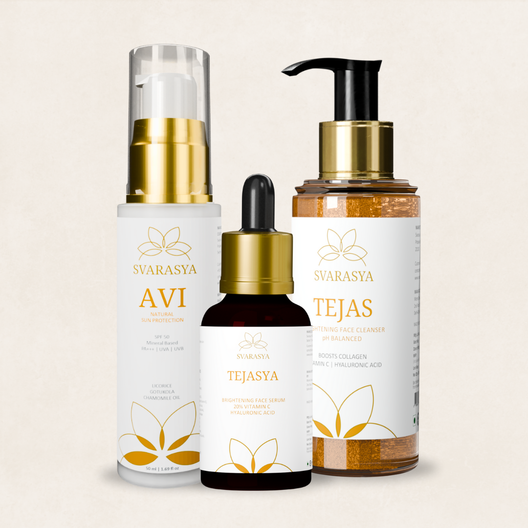 Daytime Ritual "Prabha" for Anti-Aging & Radiant Youthful Skin | Face Cleanser, Face Serum & Sunscreen