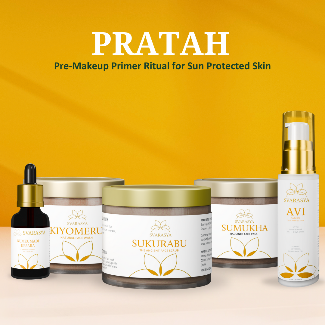PRATAH- ‘Pre-MakeUp Primer’ Ritual for Sun protected skin and fresh makeup look under the Sun | Face Wash, Scrub, Face Mask, Sunscreen & Face Serum