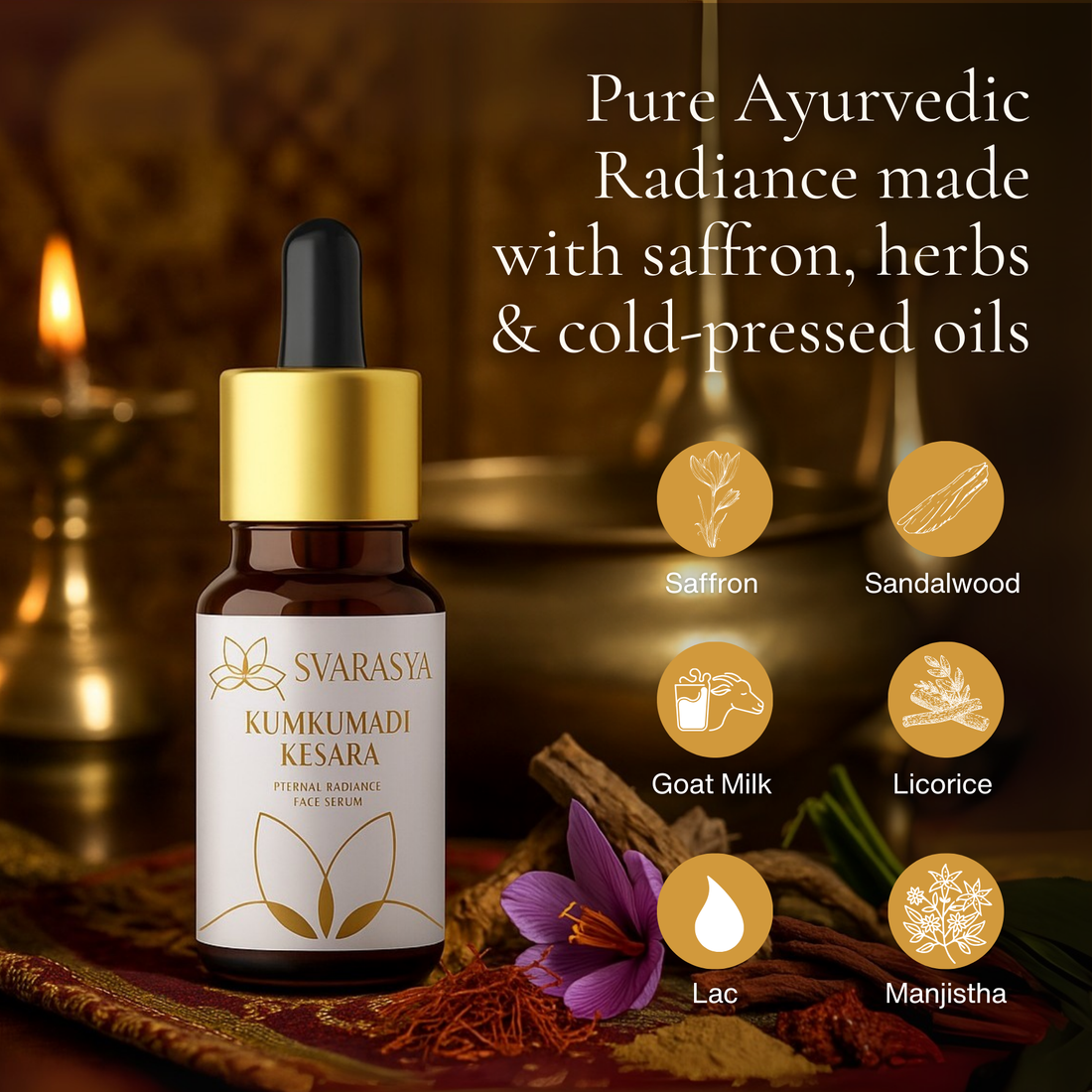 KUMKUMADI KESARA - Natural Face Serum for A Golden Glow