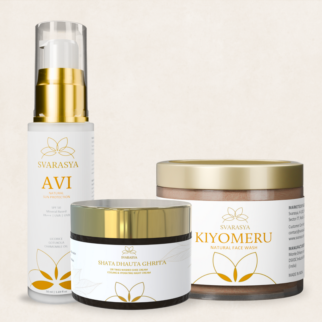Sun Protection Ritual  "Avrutti" for Anti Aging | Face Wash, Moisturiser & Sunscreen