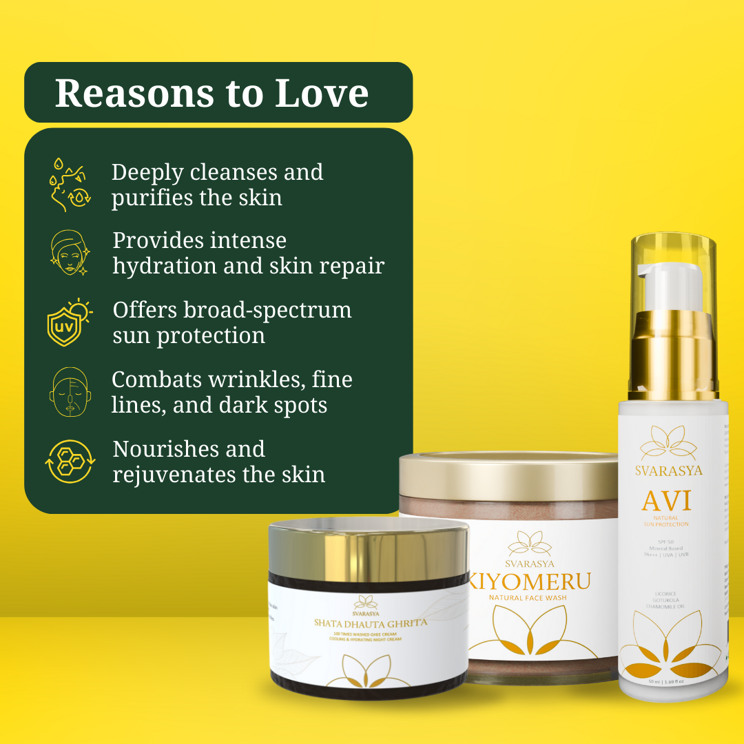 Sun Protection Ritual "Avrutti" for Anti Aging | Face Wash, Moisturiser & Sunscreen