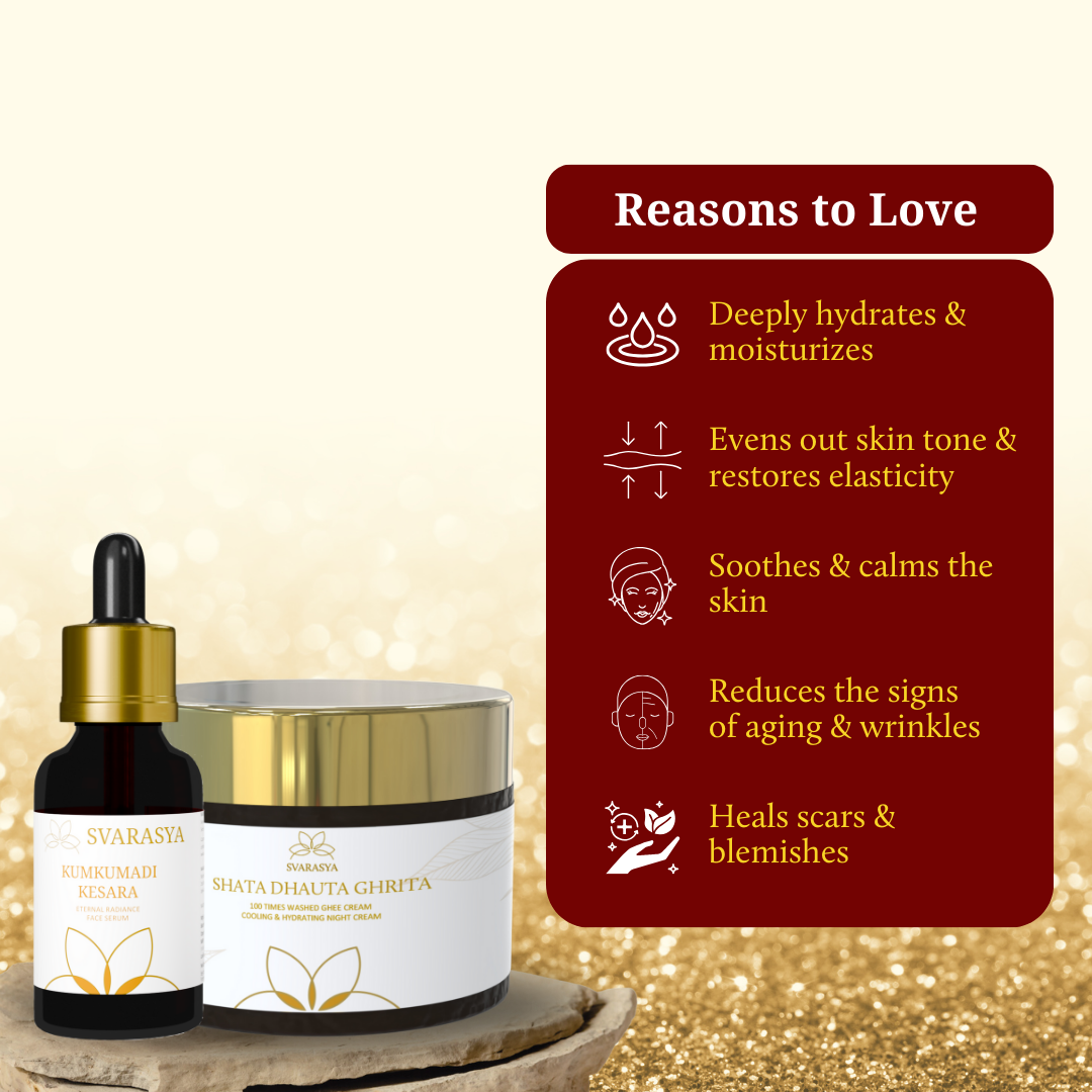 Night Skin Repair Combo "Saanjh" for Radiant Skin| Moisturiser & Face Serum