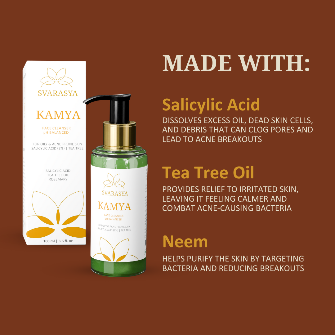 Kamya: The Salicylic Acid + Tea Tree Face Cleanser for Oily, Acne-prone Skin