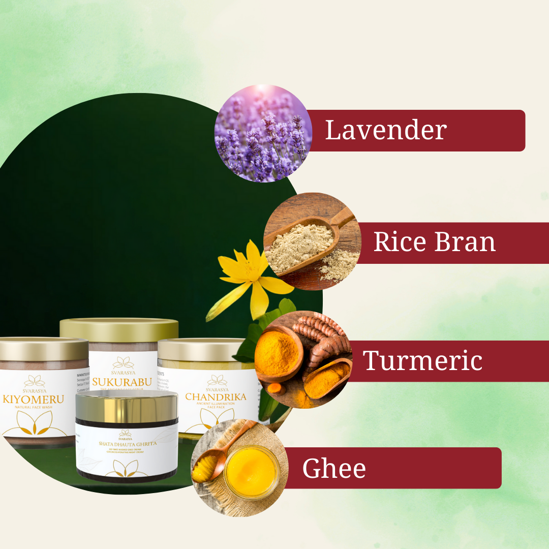 Dry Skin ‘Pre-MakeUp Primer’ Ritual "SAUNDARYA" for Clear, Velvety, & Luminous finish for| Face Wash, Scrub, Face Mask & Moisturizer