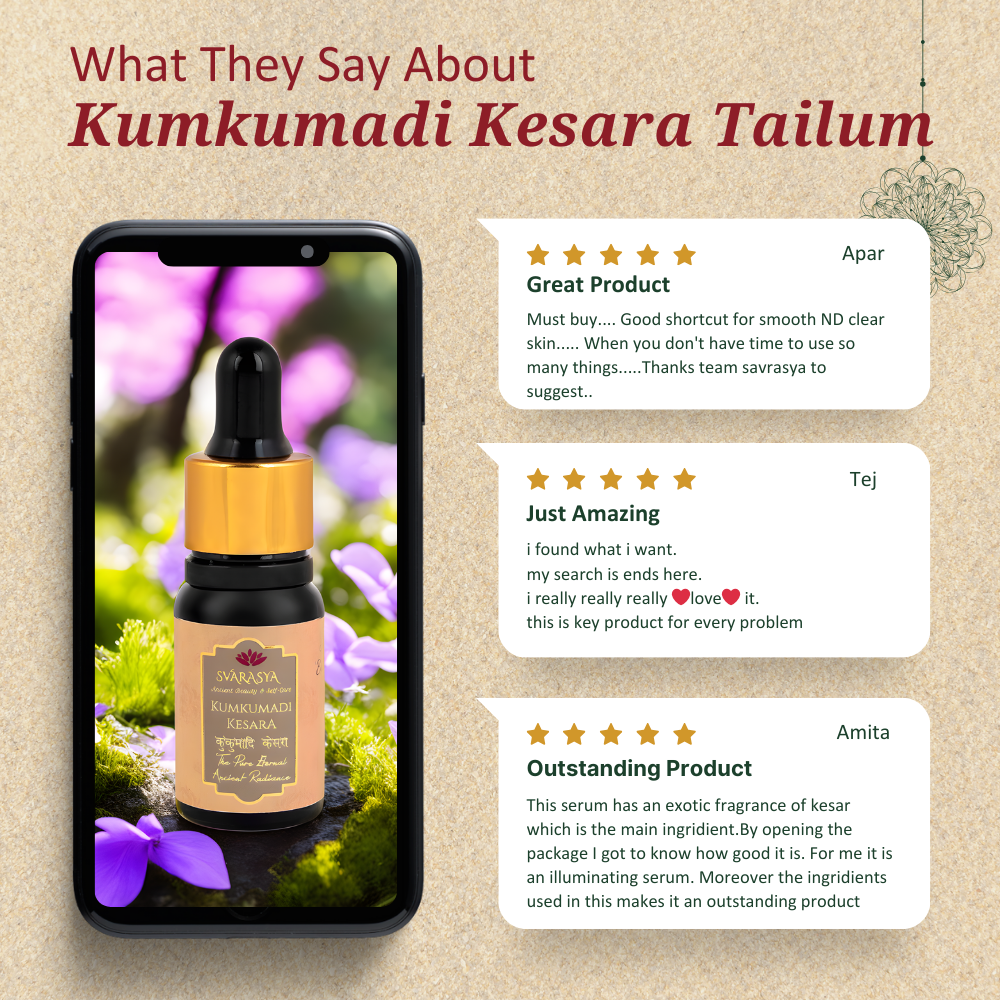 KUMKUMADI KESARA TAILAM - Natural Face Serum for A Golden Glow