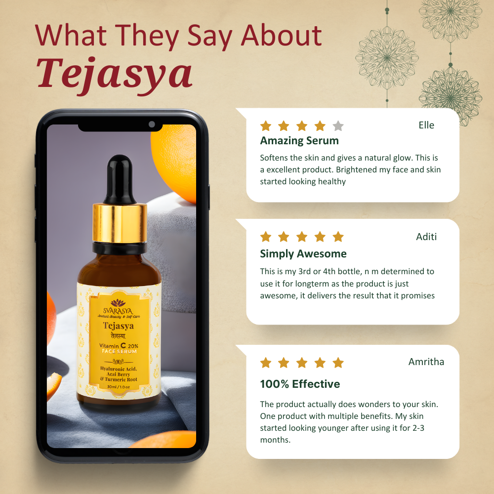 TEJASYA- THE COLLAGEN-BOOSTING 20% VITAMIN C + TURMERIC FACE SERUM FOR SKIN BRIGHTENING