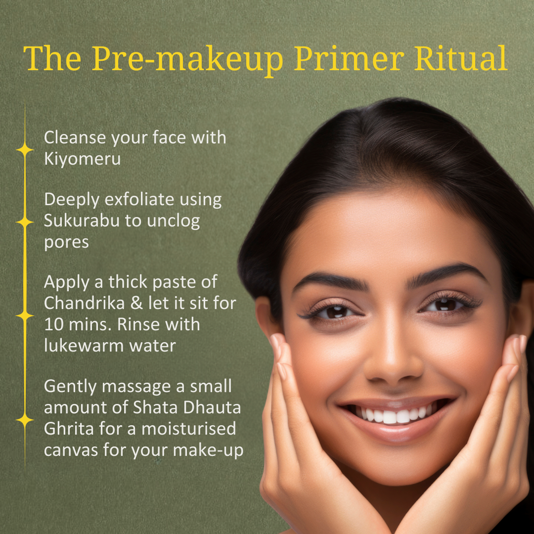 Dry Skin ‘Pre-MakeUp Primer’ Ritual "SAUNDARYA" for Clear, Velvety, & Luminous finish for| Face Wash, Scrub, Face Mask & Moisturizer