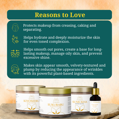 Oily &amp; Sensitive Skin Pre-MakeUp Ritual &quot;NIRMALTA&quot; for Clean, Oil-Free, Luminous finish Skin | Face Wash, Face Scrub, Face Mask &amp; Face Serum