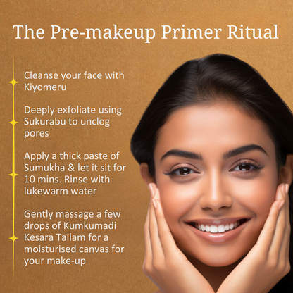 Oily &amp; Sensitive Skin Pre-MakeUp Ritual &quot;NIRMALTA&quot; for Clean, Oil-Free, Luminous finish Skin | Face Wash, Face Scrub, Face Mask &amp; Face Serum